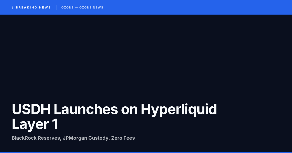 Native Markets USDH stablecoin on Hyperliquid Layer 1 with BlackRock and JPMorgan backing 2026