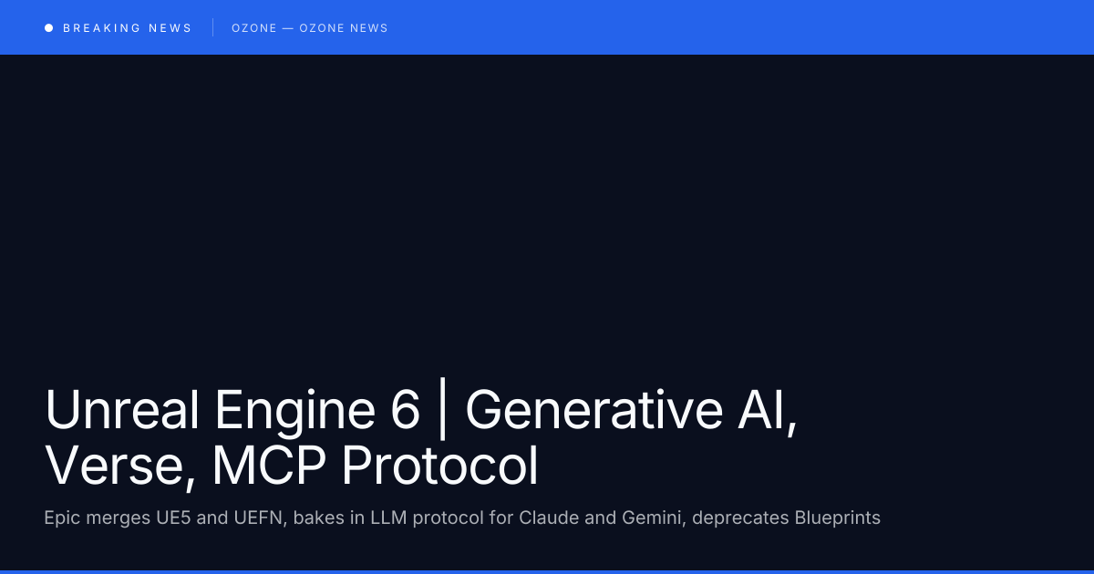Unreal Engine 6 State of Unreal 2026 keynote generative AI Verse and MCP Protocol reveal